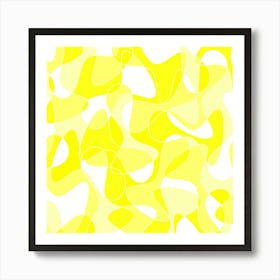 Abstract Yellow And White Pattern Art Print