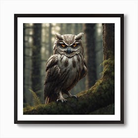 Owl In The Woods 41 Art Print