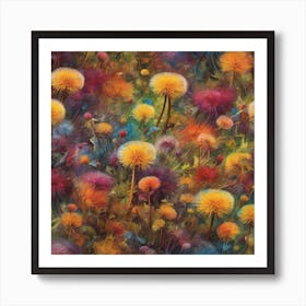 Dandelions meadow Art Print