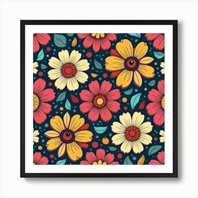 Seamless Floral Pattern Art Print