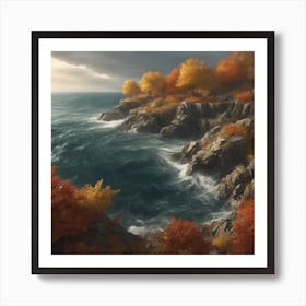 Autumn Trees On The Cliffs Art Print