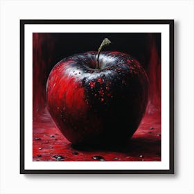 Blood Red Apple Art Print