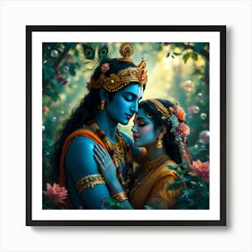 Lord Radha Krishna Art Print