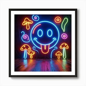 Psychedelic Neon Sign Art Print