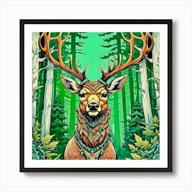 Deer In The Forest 6 Art Print