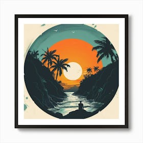 Sunset On The Beach 3 Art Print