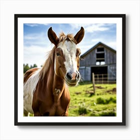 Head Horse Rural Farm Goat Nature Field Mammal Pony Animal Grass Cow Equestrian Pasture (2) Art Print