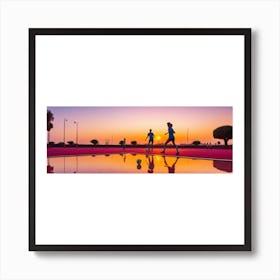 Sunset In The Park Art Print