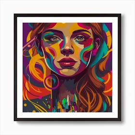 Color pen Abstract Painting Art Print