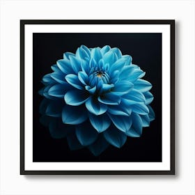 Blue Dahlia Flower 1 Art Print