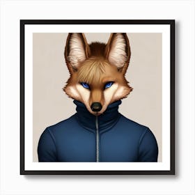 turtle neck coyote Art Print