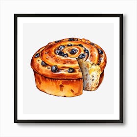 Blueberry Bun Art Print