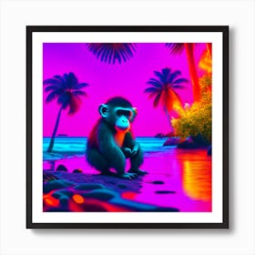 Colorful Monkey Art Print