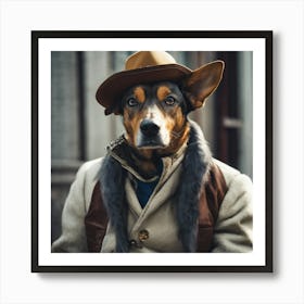 Dog In A Hat Art Print