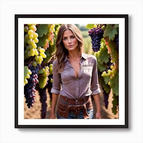 Woman In A Vineyard Art Print