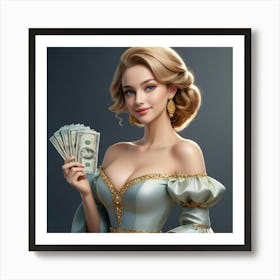 Woman Holding Money 23 Art Print