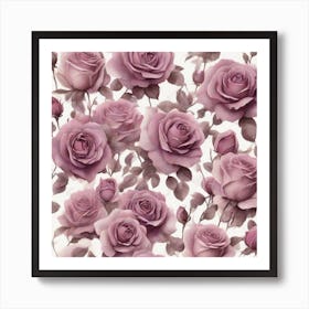 Mauve roses 1 Art Print