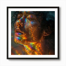 Man With Rainbows On His Face Art Print