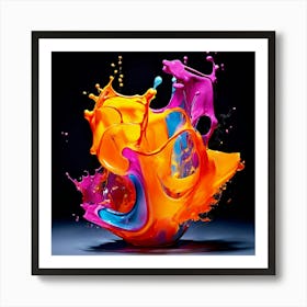 Fresh Colors Liquid 3d Design Spark Hot Palette Shapes Dynamism Vibrant Flowing Molten (19) Art Print