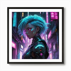 Cyberpunk Girl Art Print