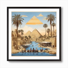 Egypt And The Pyramids Art Print