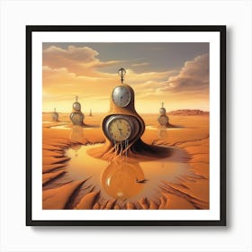 Clocks In The Desert 2 Art Print