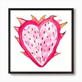 Heart Shaped Dragon Fruit Art Print