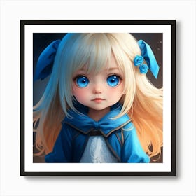 Adorable Blue Eyed Chibi Art Print
