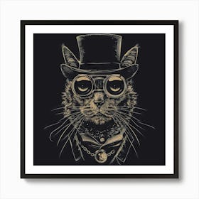 Steampunk Cat 42 Art Print