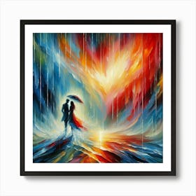 Love In The Rain 2 Art Print