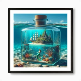 Mermaid In A Bottle 5 Art Print