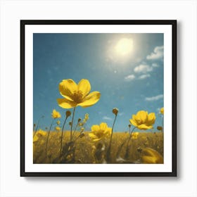 Field Of Yellow Flowers 37 Art Print