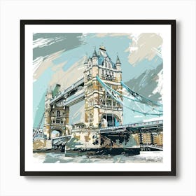 Tower Bridge Oil Painting 2 Art Print