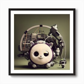 Robot Teddy Bear Art Print