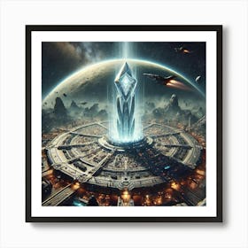 A Majestic Sci Fi Depiction Of The Celestial Beaco 1 Art Print