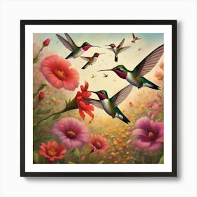 Hummingbirds Art Print