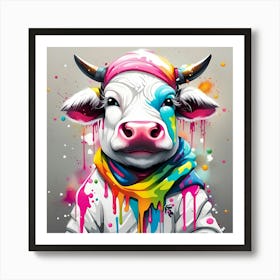 Colorful Cow 1 Art Print