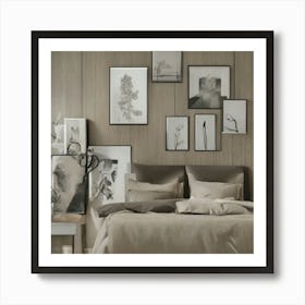 Bedroom With Framed Pictures 1 Art Print