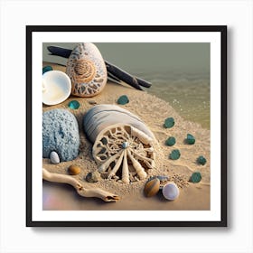 Sea Shells On The Beach Art Print