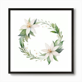 Lily Wreath Art Print