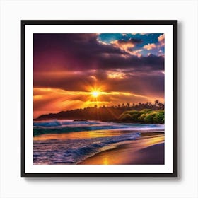 Sunset On The Beach 154 Art Print