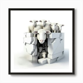 Sheep In A Box Art Print