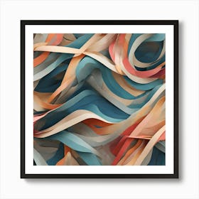 Abstract Ribbons Art Print