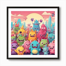 Monsters In The City 2 Art Print