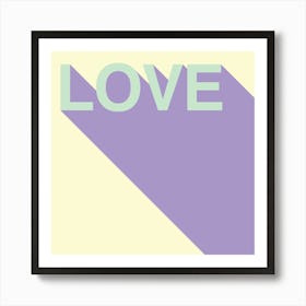 Retro Love (Pale Yellow/Purple) Art Print