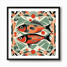 Fish Abstract - C6 Art Print