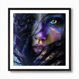 Girl With Blue Eyes Art Print