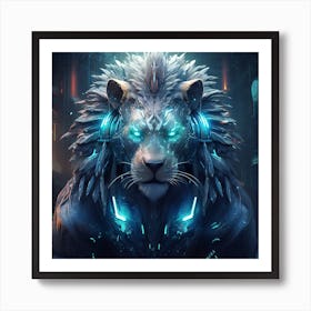 Armadiler Lion Sufusticated Futuristic Style Sharp Lightglowbos E71aed12 Bc09 407d Bc1c Ab28ddfca3d7 Art Print