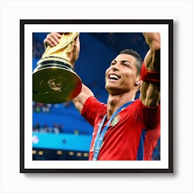 Ronaldo Celebrates Winning The World Cup Art Print