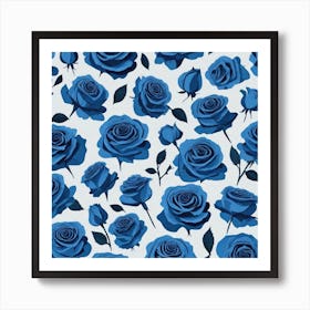 Blue Roses 3 Art Print